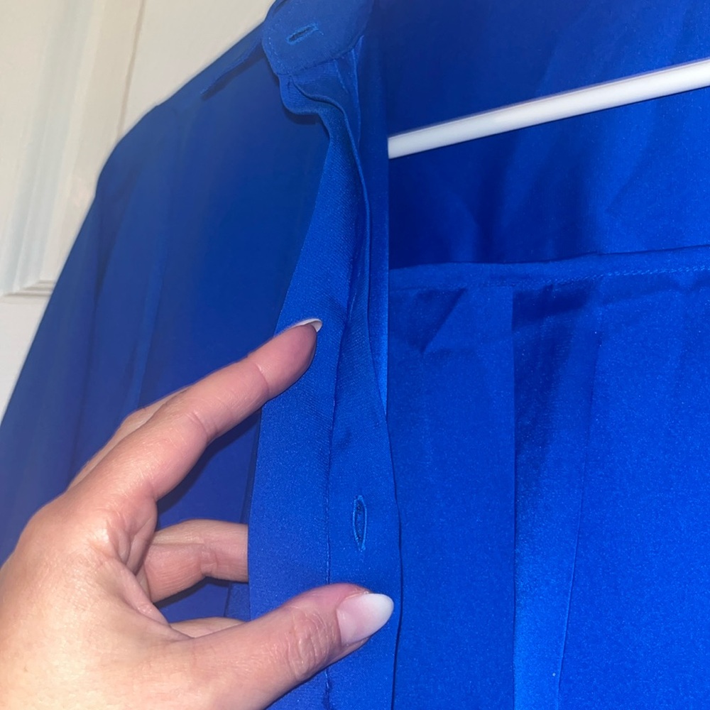 Express Blue Button-Up Shirt - Picture 5 of 8